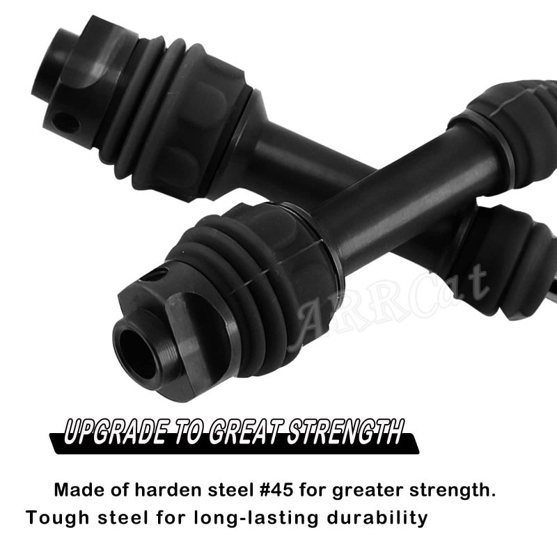 ترقيات محاور عمود القيادة CVD لـ 1/10 Slash VXL 4x4 Rustler Stampede Hoss VXL 4x4 4WD، 4 قطع أجزاء عمود نقل الحركة الأمامية والخلفية، أسود (ترقيات في 2023) - Image 5